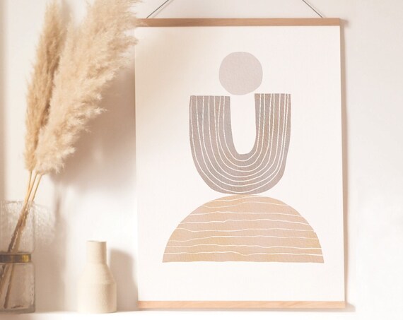 Neutral Wall Art Geometric Wall Art Print Modern Art Boho Decor Abstract Art Print Instant Minimalist Print