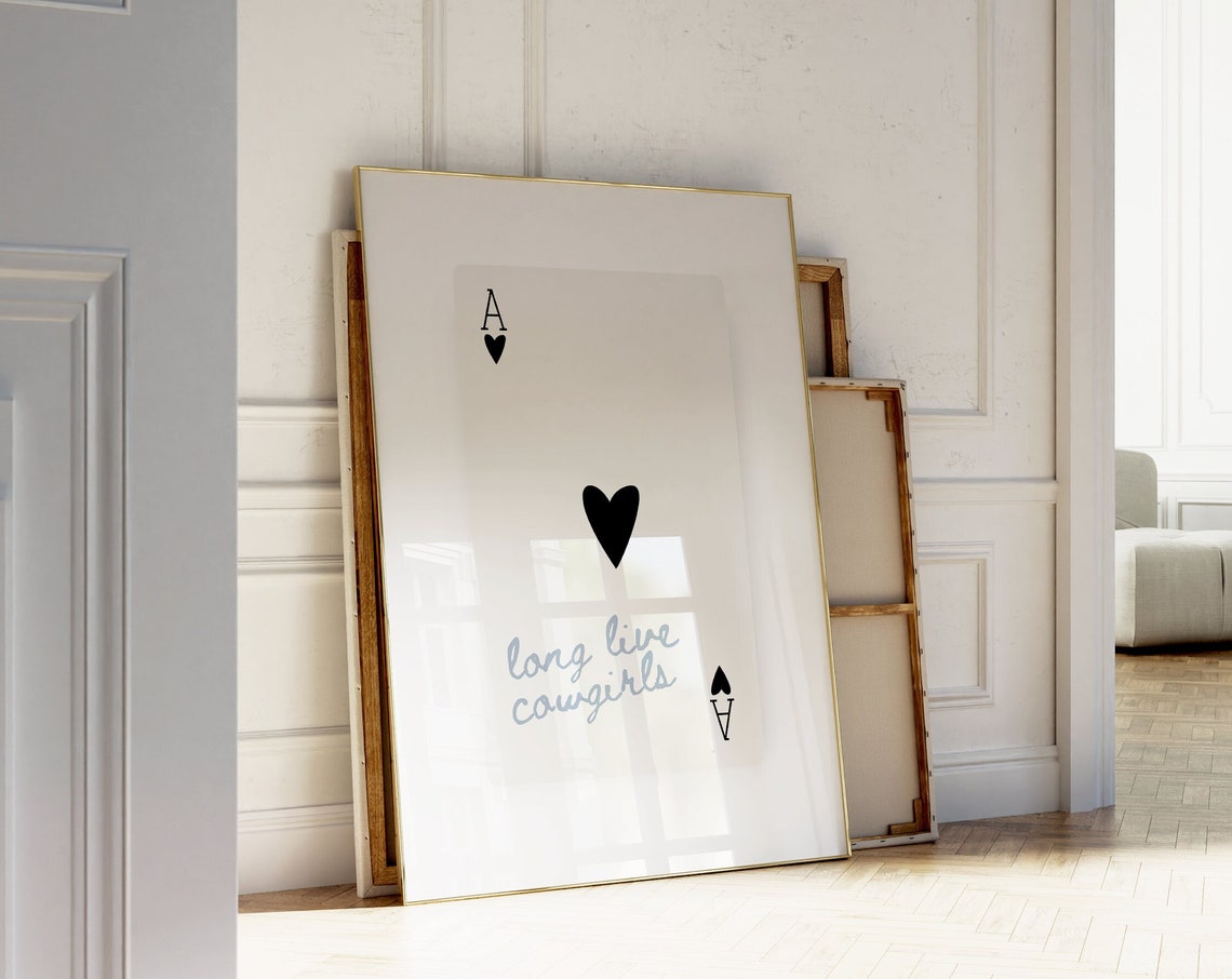 Long Live Cowgirls Ace of Hearts Script Western Coastal Dorm Poster - Image 3