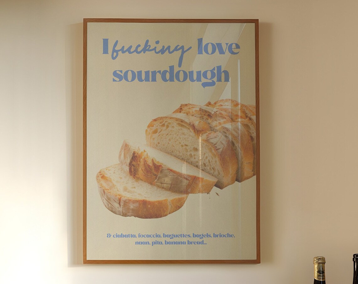 Sourdough Print, Retro Vintage Kitchen Poster
