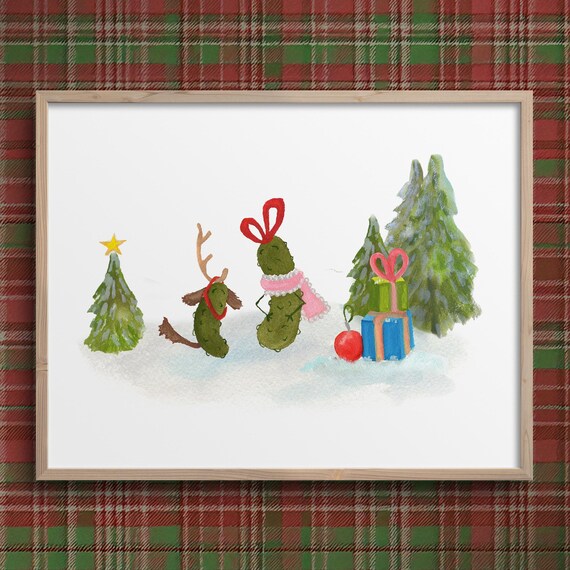 Christmas Pickles Whoville Characters Funny Holiday Humor Art Poster
