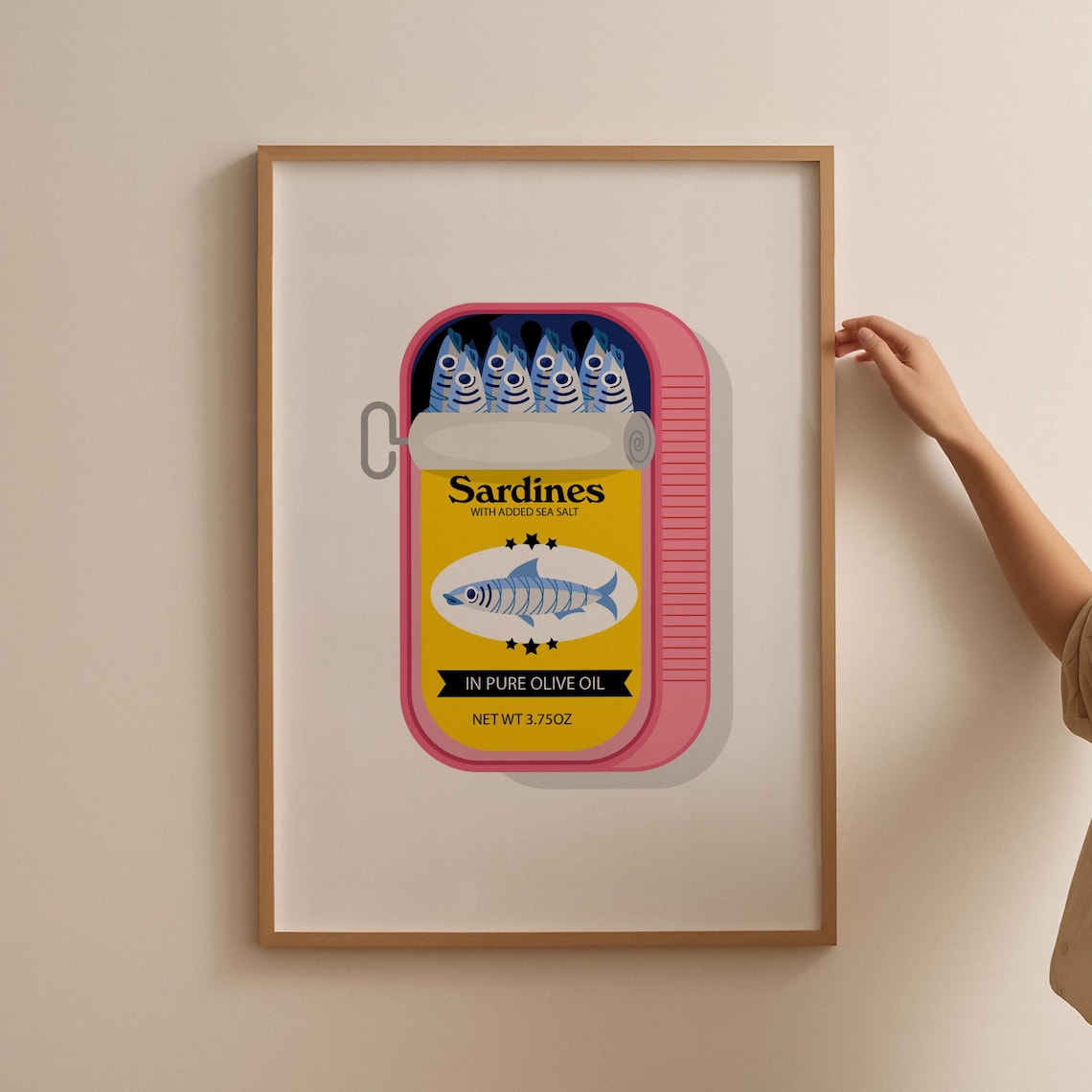 Sardine Print, Retro Kitchen Dining Room Art Print