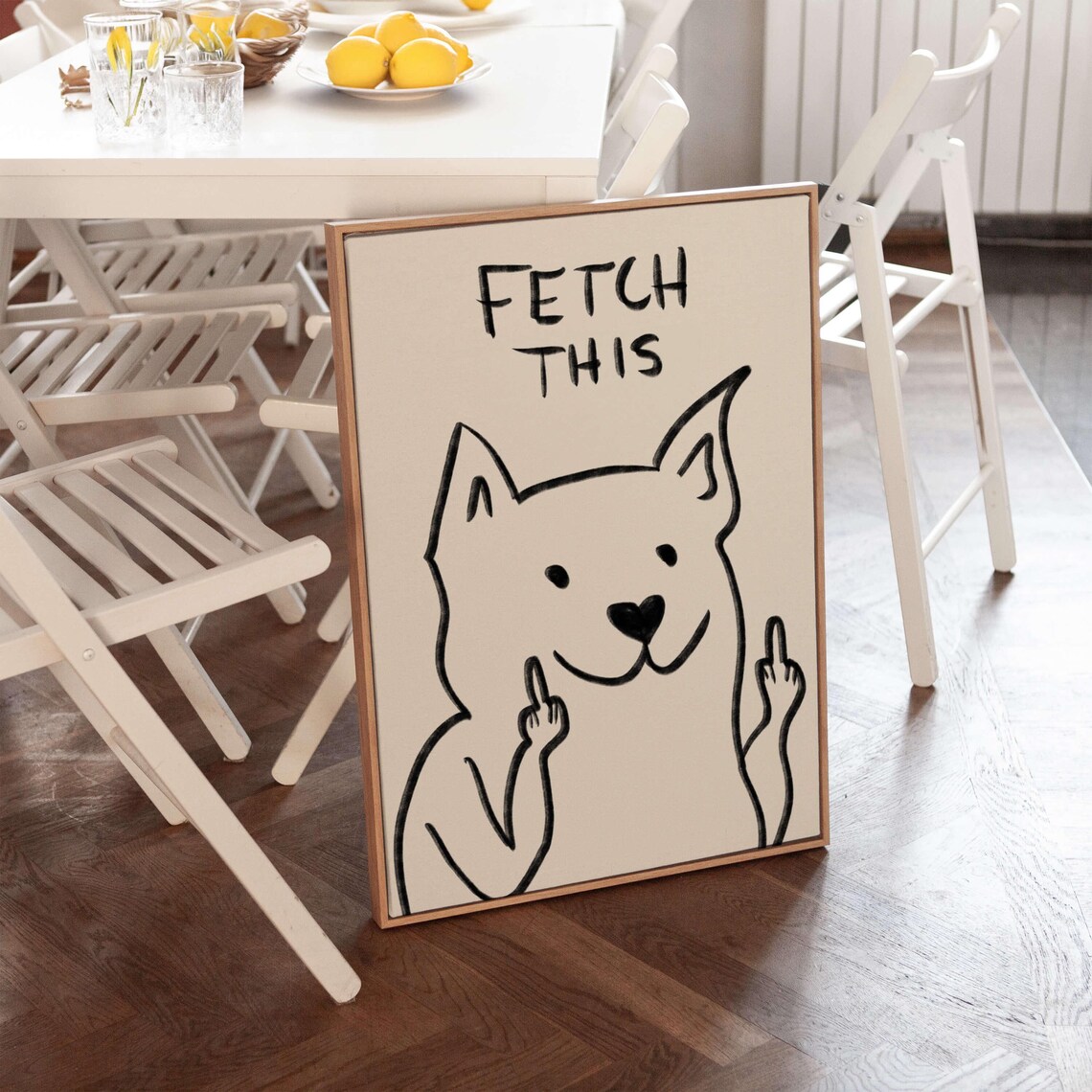 Fetch This Dog Typography Art Print, Funny Minimalist - Image 2