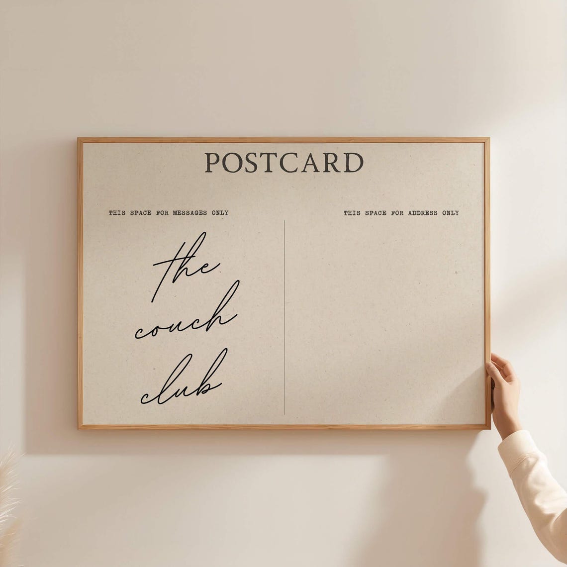 The Couch Club Vintage Postcard Back Script Typography Wall Art