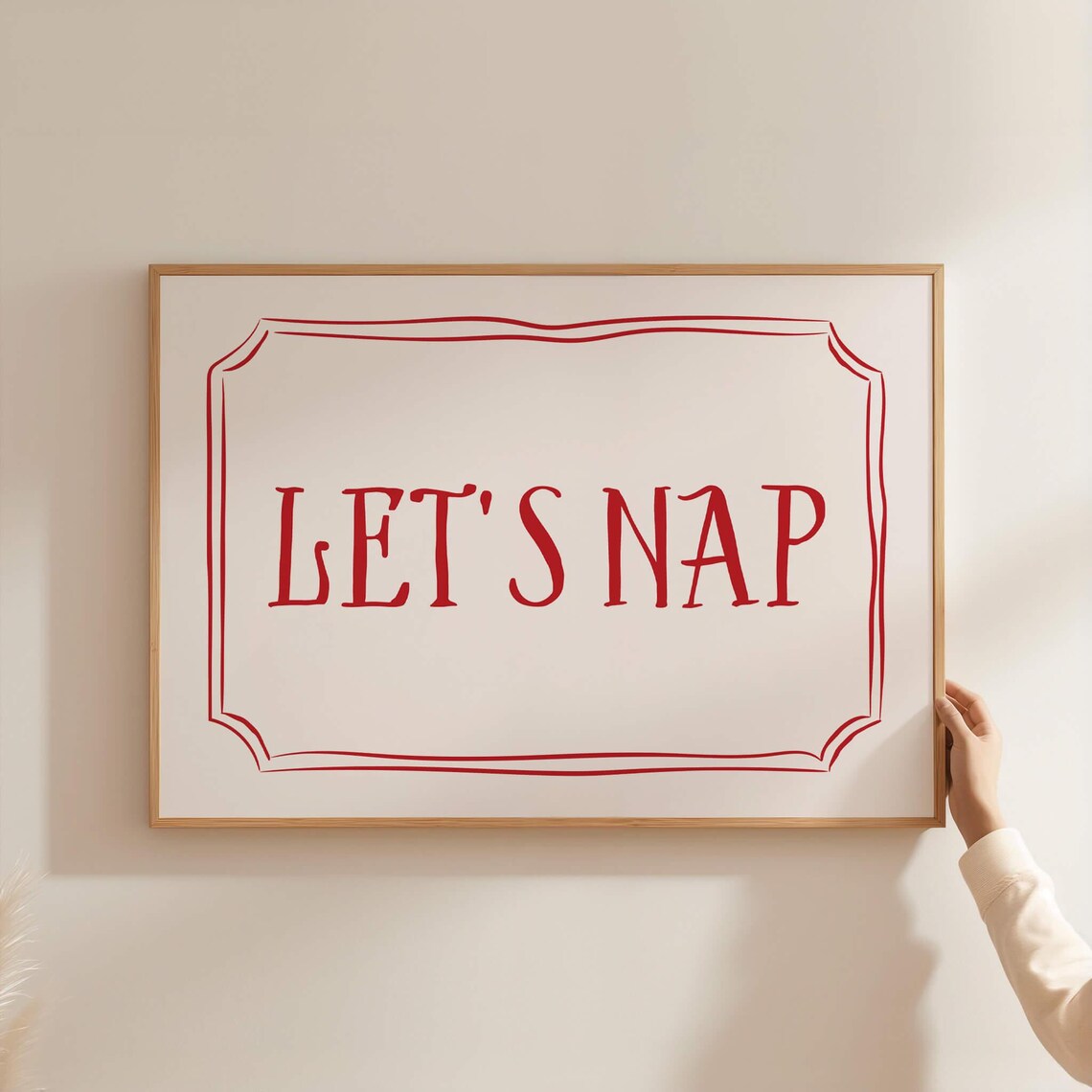 Lets Nap Above Bed Aesthetic Bedroom Art Print - Image 3