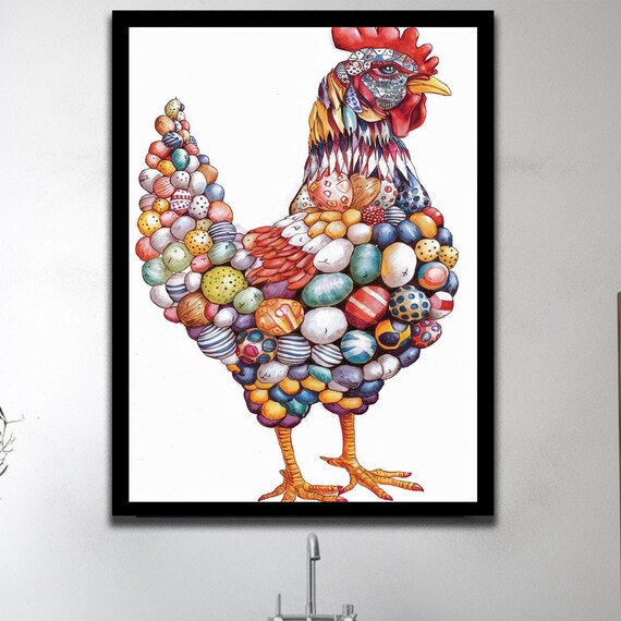 Chicken Gifts Print Chicken Chicken Decor Chicken Gift Wall Art Rooster Sign Print Cute Animal Decor Chicken Wallpaper