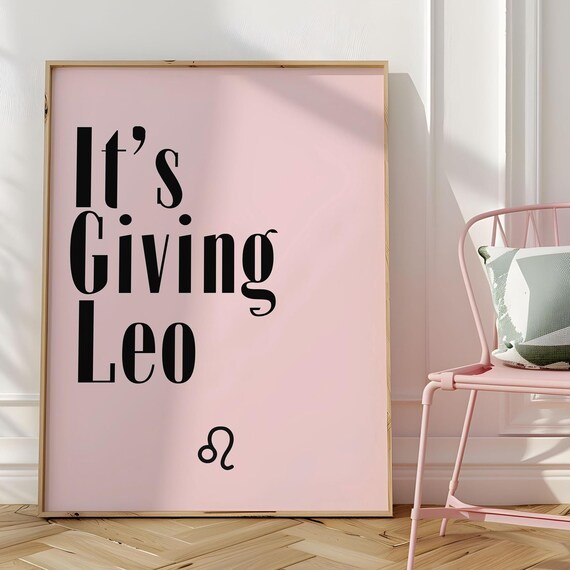 Its Giving Leo Funny Trendy Pink Zodiac Quote Astrology Poster