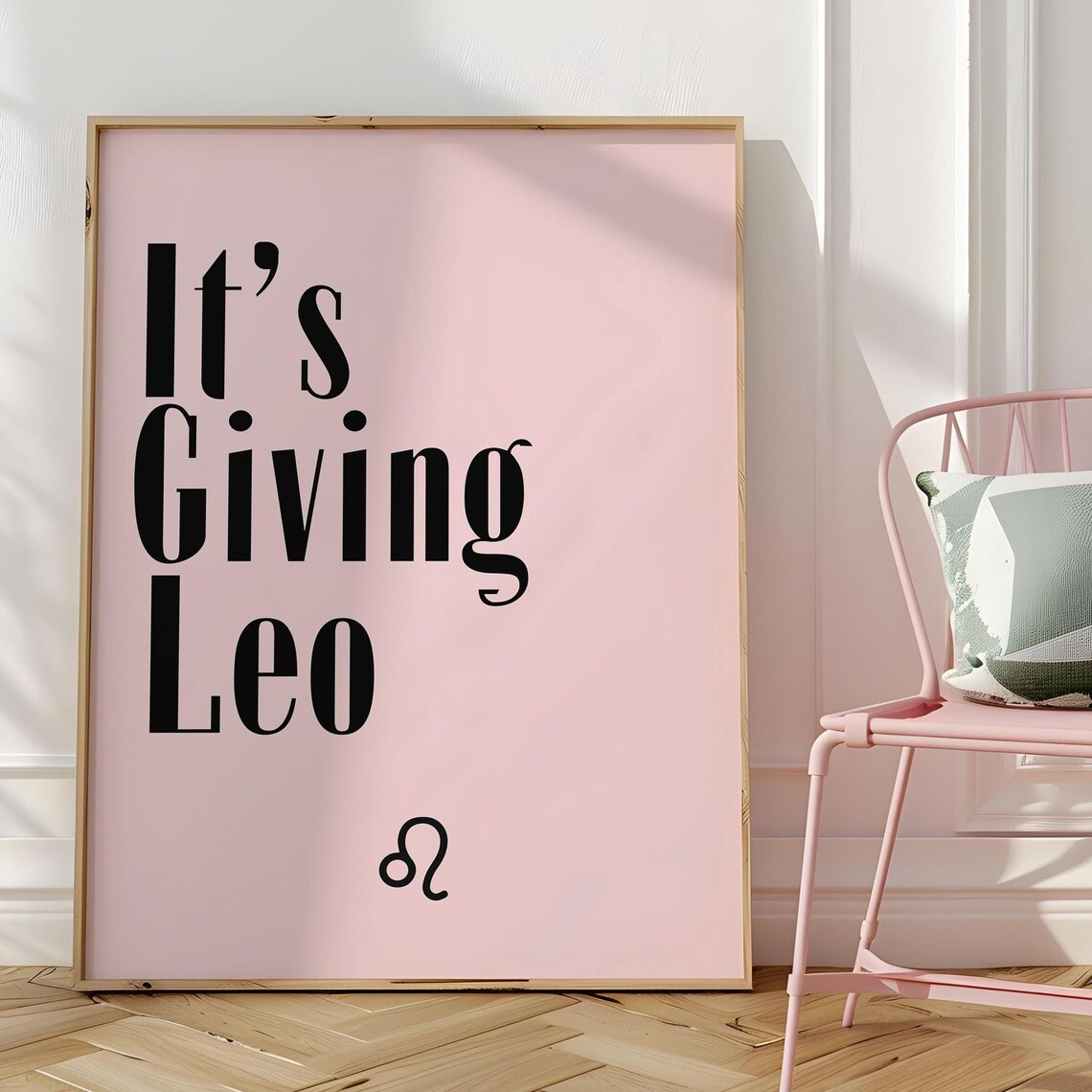 Its Giving Leo Funny Trendy Pink Zodiac Quote Astrology Poster