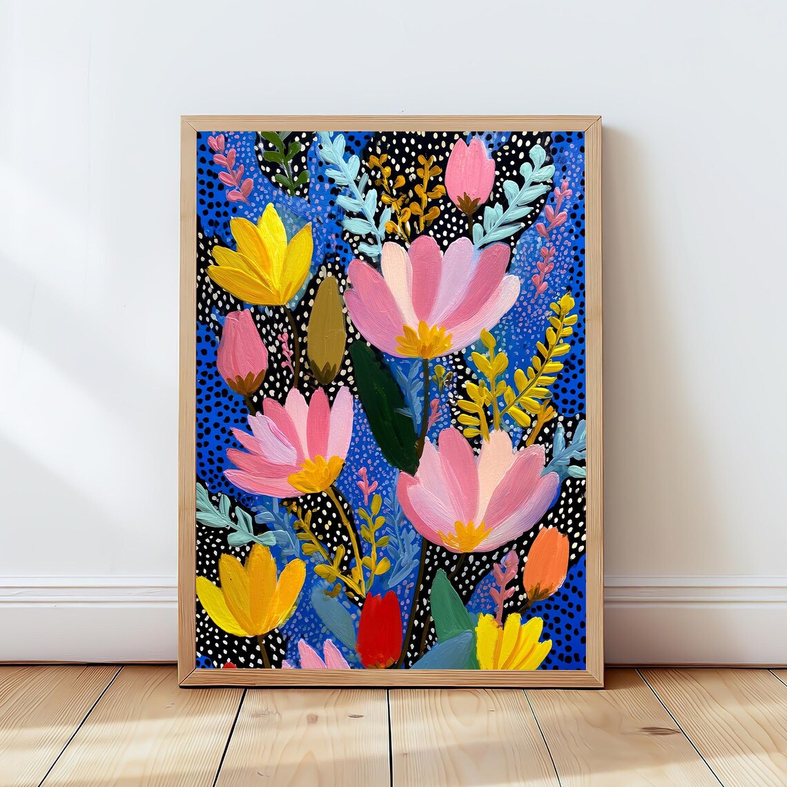 Colorful Floral Wall Art, Bold Modern Botanical Print