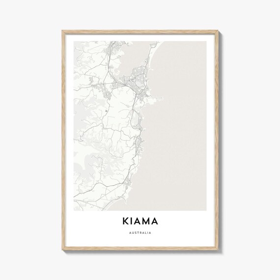 Kiama Australia Minimalist Coastal City Map Line Art Decor Poster