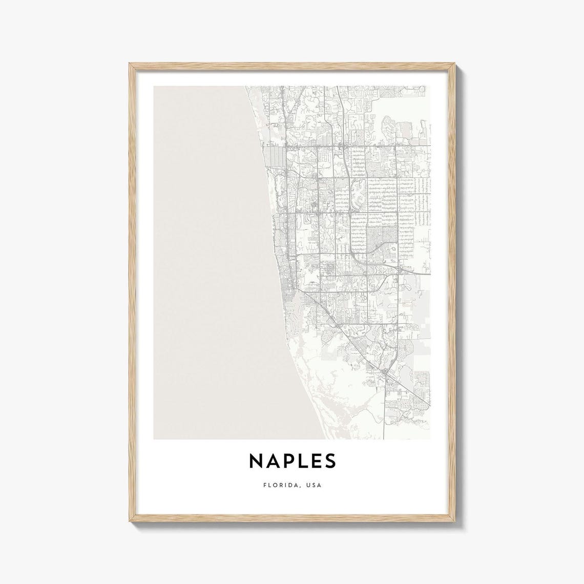 Naples Florida Minimalist City Map Art Poster Modern Wall Decor