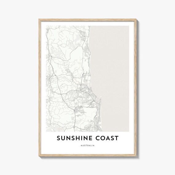Sunshine Coast Australia Minimalist Coastal Map Line Art Poster