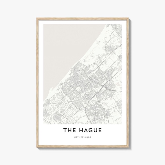 The Hague Netherlands Minimalist Light Gray City Map Art Poster