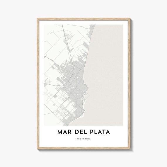Mar Del Plata Argentina Minimalist City Street Map Decor Poster