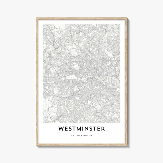 Westminster London Minimalist City Street Map Modern Wall Art