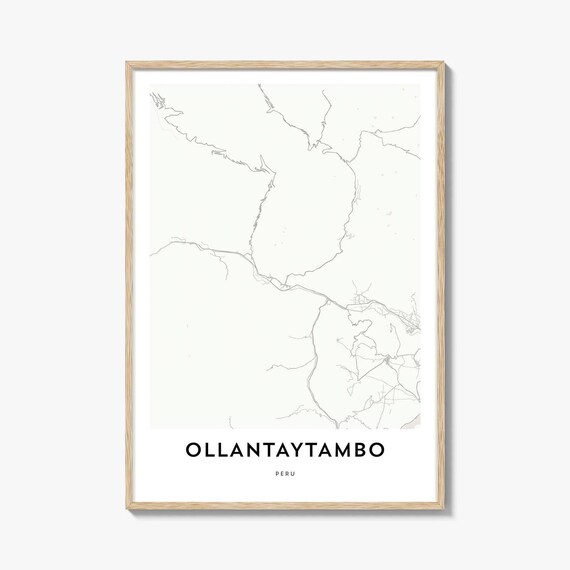Ollantaytambo Peru Minimalist Andean City Map Line Art Poster
