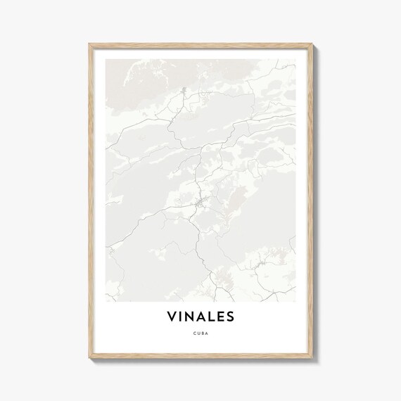 Vinales Cuba Minimalist City Street Map Home Office Gift Poster