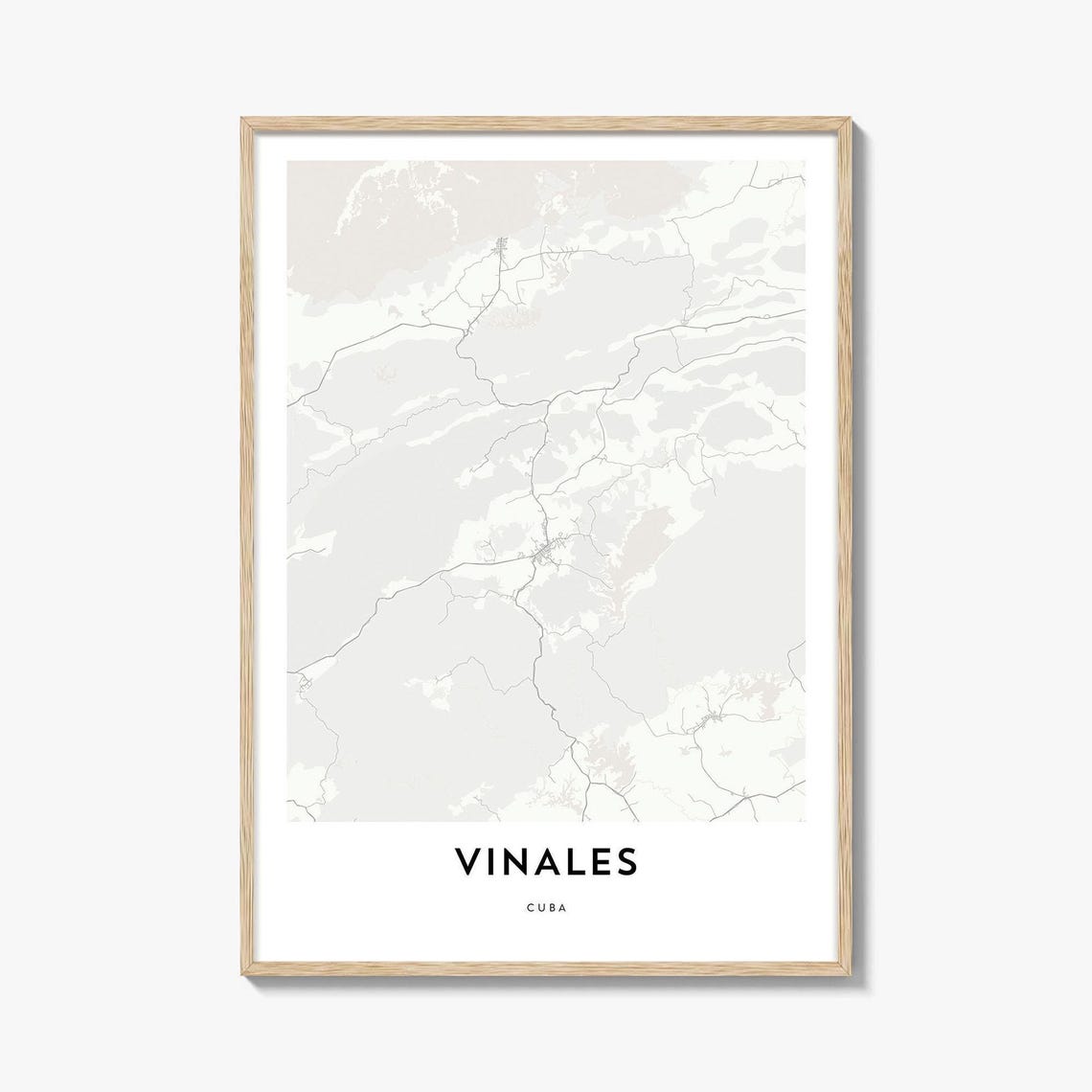 Vinales Cuba Minimalist City Street Map Home Office Gift Poster