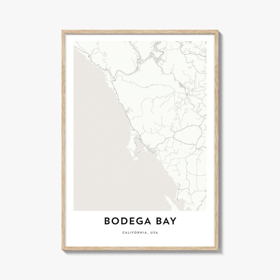 Bodega Bay California USA Minimalist Coastal Map Line Poster