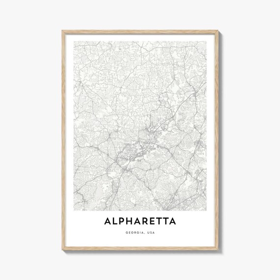 Alpharetta Georgia Minimalist Street Map Modern Line Art City Poster