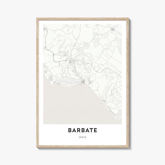Barbate Spain Minimalist Beach Town Coastal Map Line Art Poster