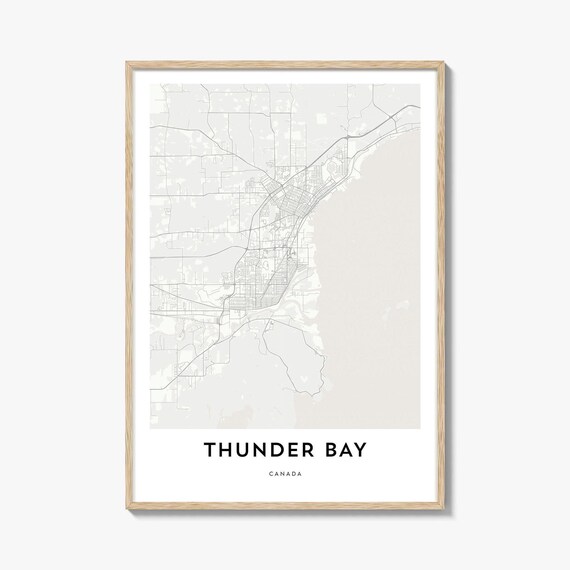 Thunder Bay Canada Minimalist City Map Urban Street Art Print