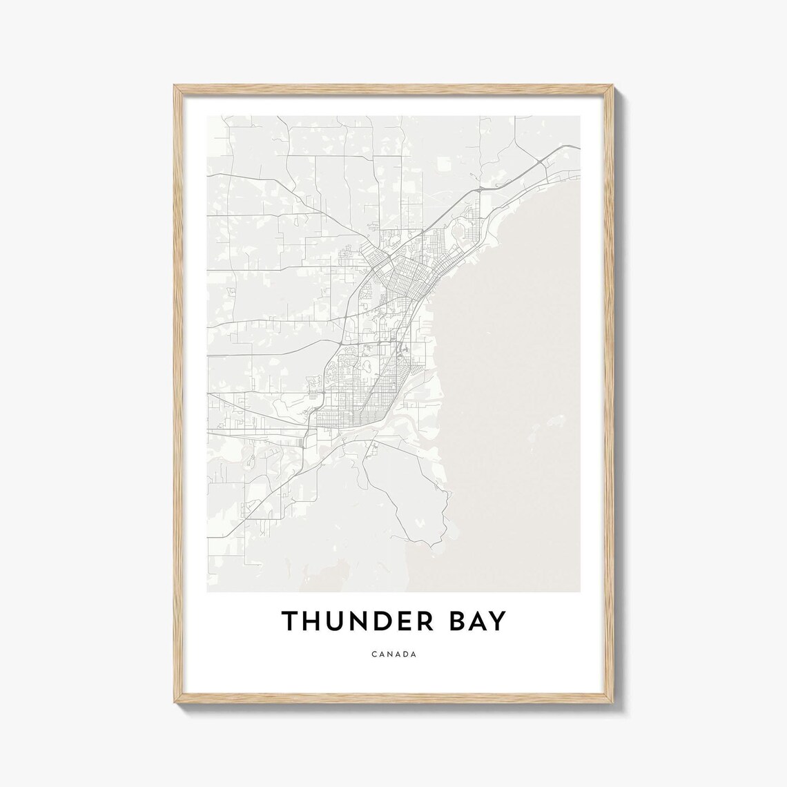 Thunder Bay Canada Minimalist City Map Urban Street Art Print