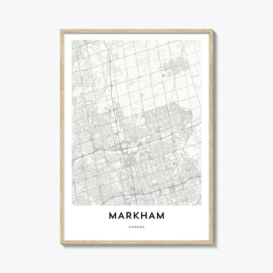 Markham Canada Minimal Street Map Poster Modern Home Office Art