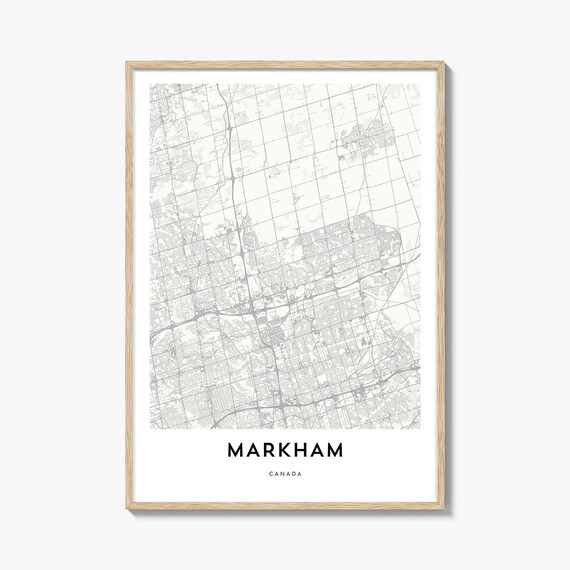 Markham Canada Minimal Street Map Poster Modern Home Office Art