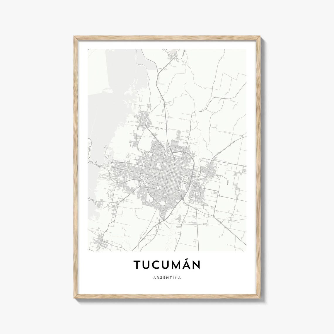 Tucuman Argentina Minimalist City Street Map Poster Wall Decor