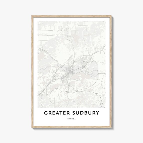 Greater Sudbury Canada Minimalist City Map Street Art Poster