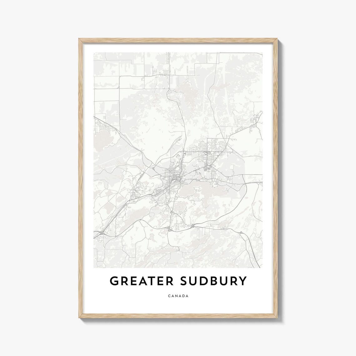 Greater Sudbury Canada Minimalist City Map Street Art Poster