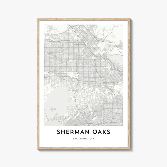 Sherman Oaks California USA Minimalist Street Map City Poster