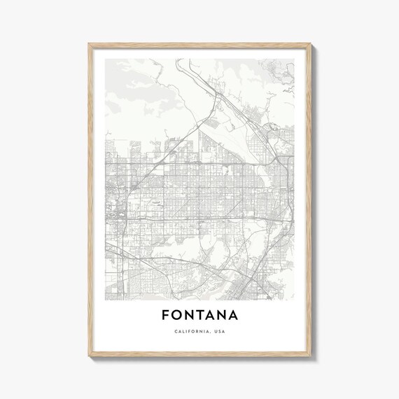 Minimalist Fontana California Street Map City Road Illustration Poster