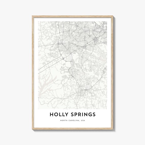 Holly Springs North Carolina Minimalist City Street Map Art Poster