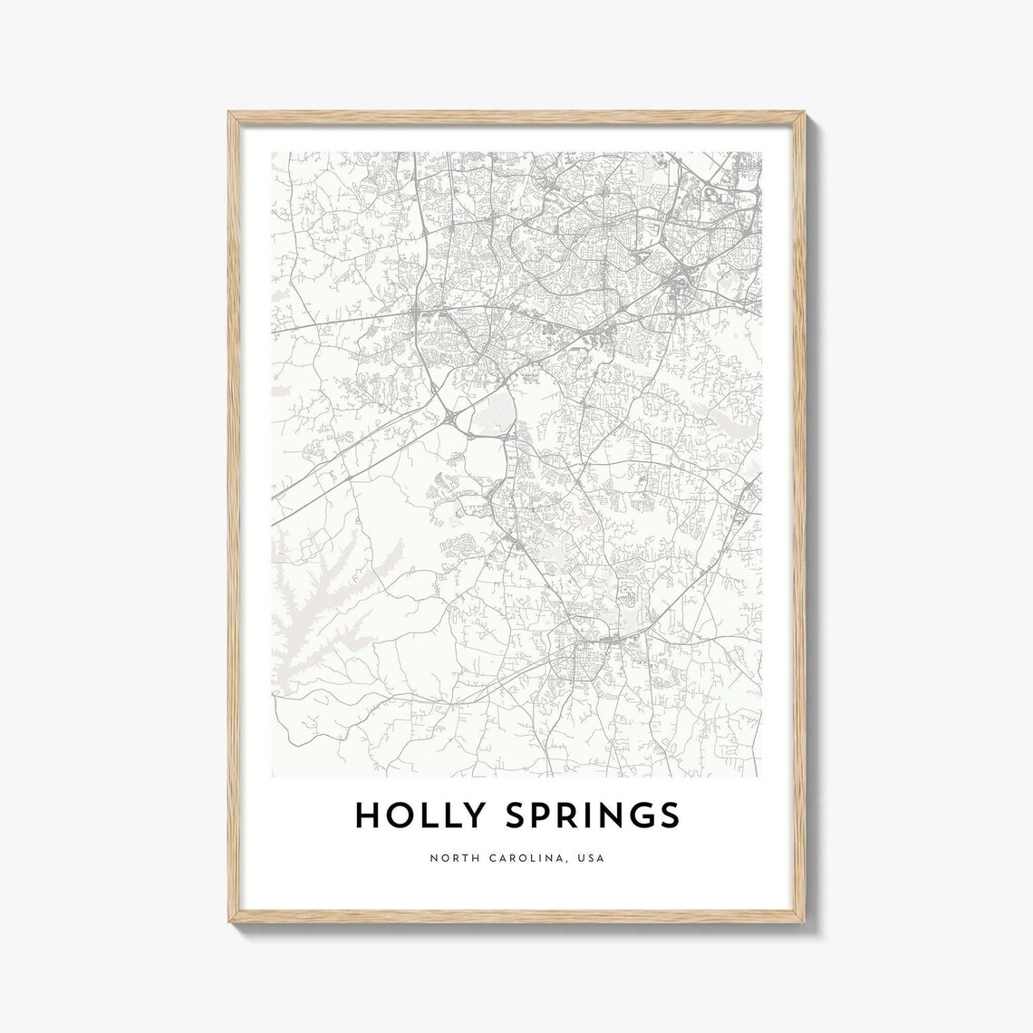 Holly Springs North Carolina Minimalist City Street Map Art Poster