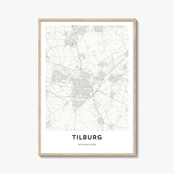 Tilburg Netherlands Minimalist City Street Map Line Art Poster