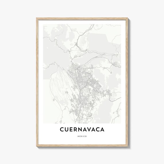 Cuernavaca Mexico Minimalist City Map Poster Art Gift Decor Sign