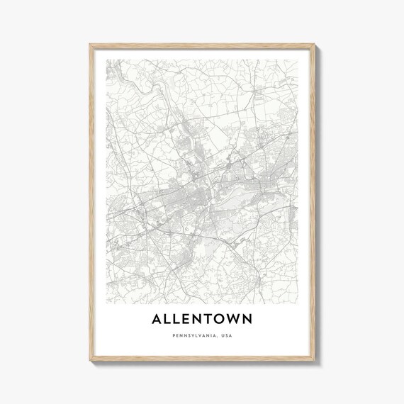 Allentown Pennsylvania Minimalist City Map Street Art Print USA