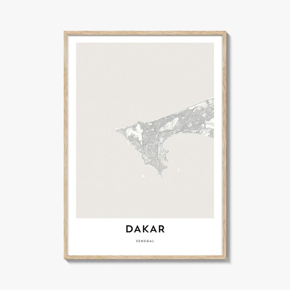 Dakar Senegal Minimalist Cap Vert City Street Map Home Office Poster