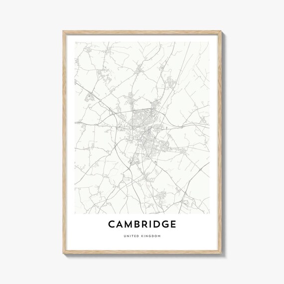 Cambridge United Kingdom Minimalist City Street Map Wall Poster
