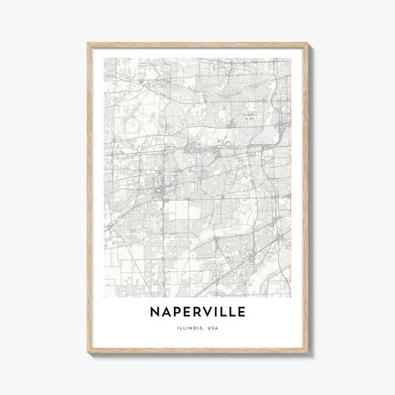 Naperville Illinois Minimalist City Street Map Modern Gift Poster