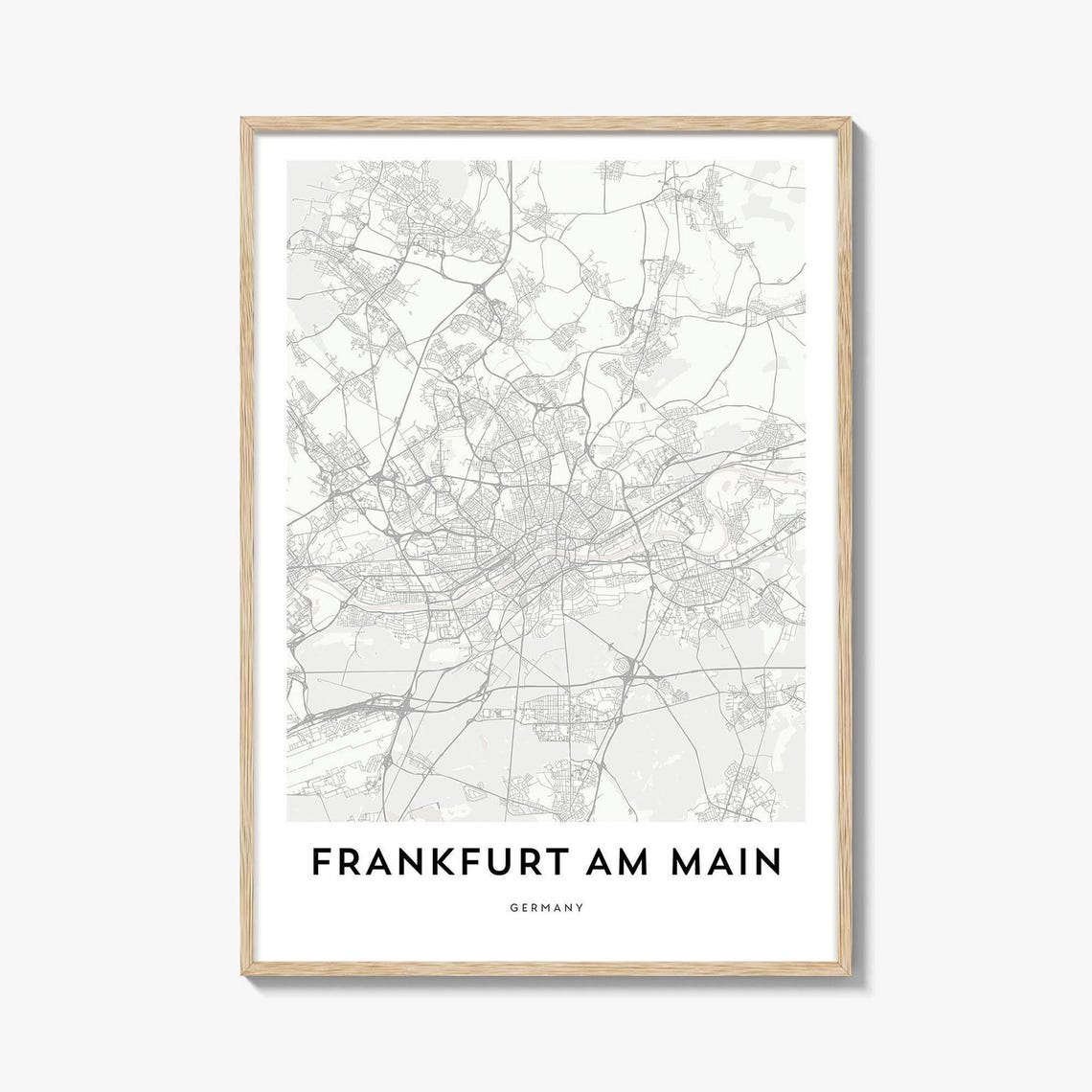 Frankfurt Am Main Germany Minimalist City Map Line Art Poster