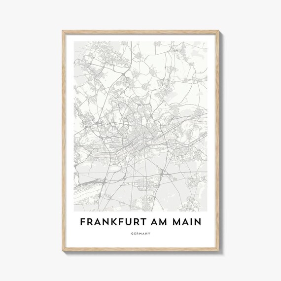 Frankfurt Am Main Germany Minimalist City Map Line Art Poster
