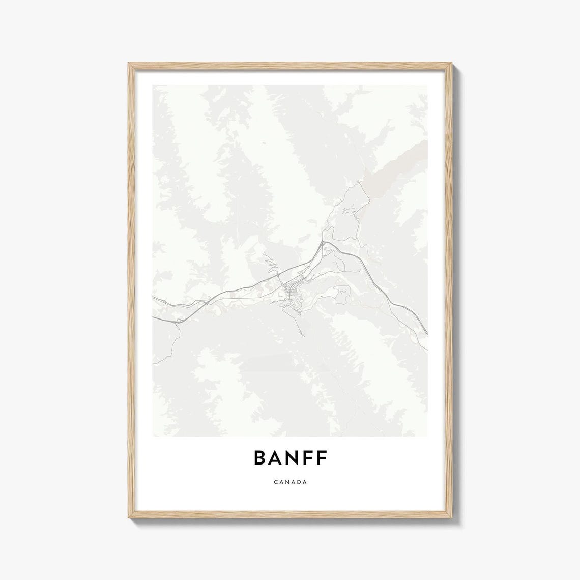 Banff Canada Minimalist City Street Map Scandinavian Style Poster