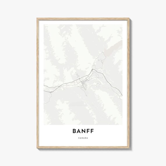 Banff Canada Minimalist City Street Map Scandinavian Style Poster