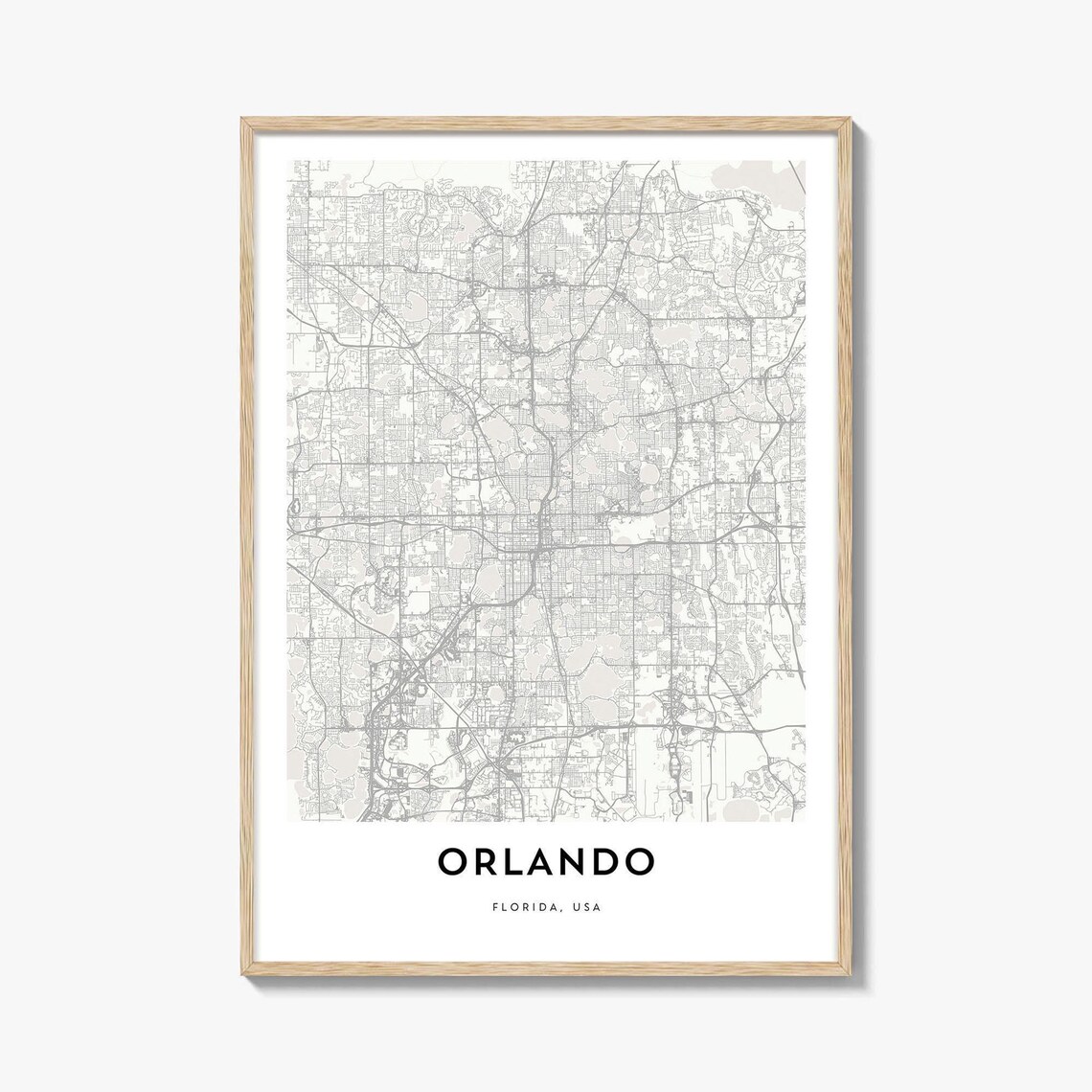 Minimalist Orlando Florida USA City Map Street Line Art Poster