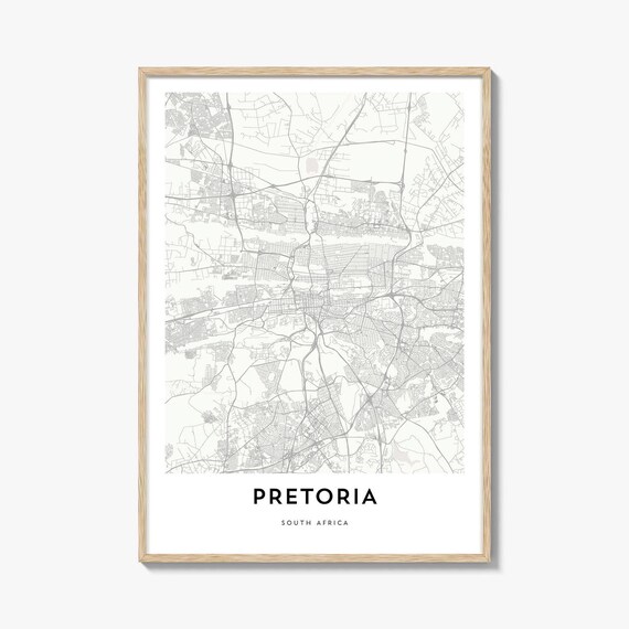 Pretoria South Africa Jacaranda Minimalist Street City Map Poster