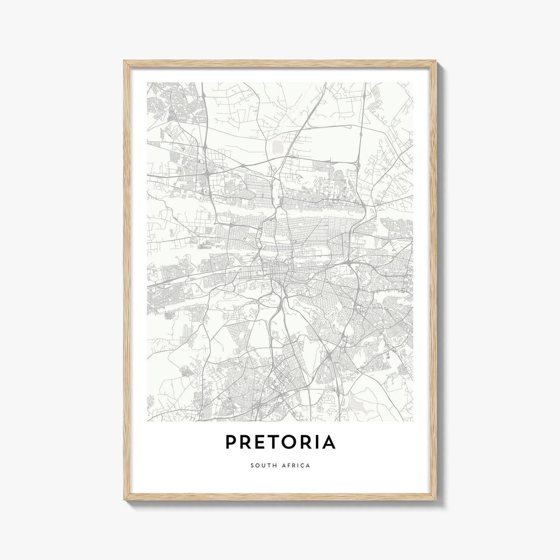 Pretoria South Africa Jacaranda Minimalist Street City Map Poster