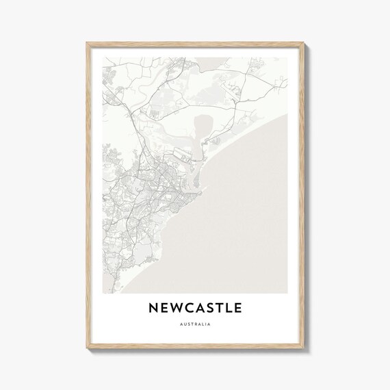 Newcastle Australia Minimalist City Map Travel Artwork Poster