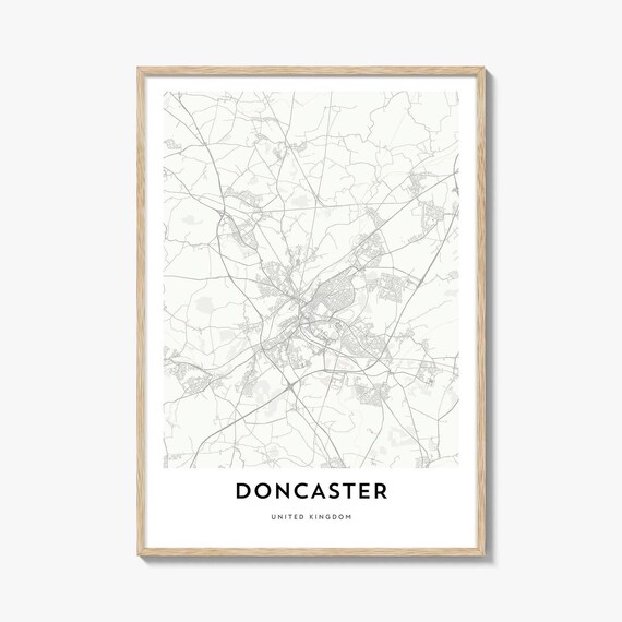 Doncaster United Kingdom Minimalist City Street Map Wall Decor Poster